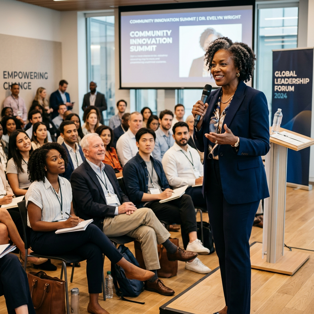 Community Innovation Summit, Dr. Evelyn Wright, Empowering Change, Global Leadership Forum 2024